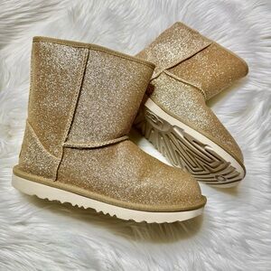 UGG Sparkling Gold Boots Big Girl Size 6 New